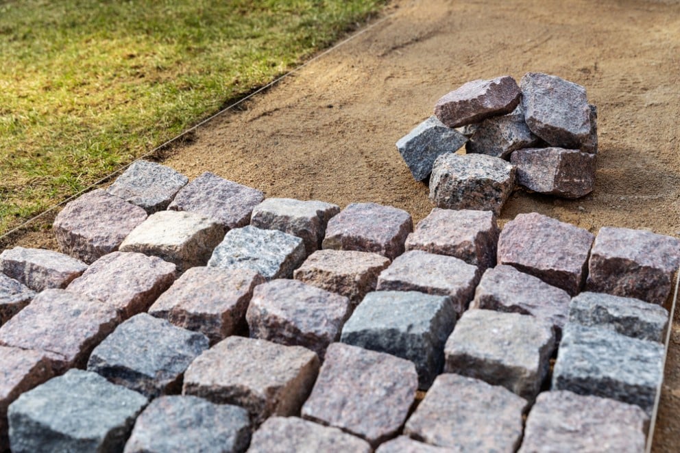 Rock walkway construction